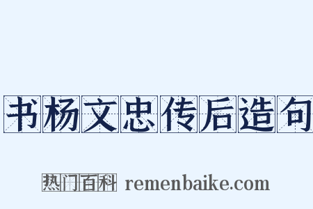书杨文忠传后造句是什么意思的图片